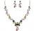 BriLove Women's Wedding Jewelery Leaf Cluster Flower Crystal Dangle Earrings Pendant Necklace Set for Bridal