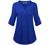 Miusey Womens Mandarin Collar Plaid Roll Sleeve V Neck Flowy Loose Tunic Blouse