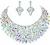 SWEETV Costume Jewelry for Women,Wedding Bridal Jewelery for Brides, Bridesmaids, Austrian Crystal Rhinestone Necklace Dangle Earrings Jewelry Set for Wedding Party Prom