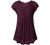 Furnex Women's Short Sleeve Tunic Shirt Pleated Mesh Blouses Summer Floral Tops