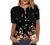 SNKSDGM Womens Button Down Henley Shirts Printing Casual Trendy Tee Shirt Short Sleeve Blouse Dressy Loose Summer Tunic Tops