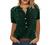 SNKSDGM Womens Button Down Henley Shirts Printing Casual Trendy Tee Shirt Short Sleeve Blouse Dressy Loose Summer Tunic Tops