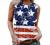 Women's Patriotic Shirt USA Flag Letters Print Sleeveless Tank Top Summer Casual Crewneck 4th of July Graphic Tee Tops