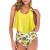 Smooto Tummy Control Swimsuits for Women Swimsuit Two Piece Sunflower Print Retro High Waist Bikini Set Tankini Swimsuit