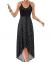 KILIG Women's V Neck Sleeveless Casual Summer Sundresses Asymmetrical Patchwork Floral Maxi Dresses