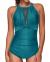 Tempt Me Women One Piece Swimsuit High Neck Plunge Mesh Ruched Monokini Swimwear