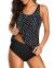 Yonique Womens Blouson Tankini Swimsuits Ladies Tribal Bathing Suits 2 Piece Athletic Swimwear