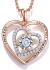 JD&P Rose Gold Love Heart Long Pendant Necklace for Women Girls with Zirconia Birthstone, Christmas Birthday Mothers Day Jewelry Gifts for Mom Grandma, Valentines Day Gifts for Her