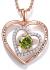 JD&P Rose Gold Love Heart Long Pendant Necklace for Women Girls with Zirconia Birthstone, Christmas Birthday Mothers Day Jewelry Gifts for Mom Grandma, Valentines Day Gifts for Her