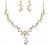 BriLove Women's Wedding Jewelery Leaf Cluster Flower Crystal Dangle Earrings Pendant Necklace Set for Bridal