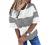 Yousify Women Gradient Striped T-Shirt Casual Short Sleeve Print Tunic Top
