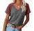 Women Tops Short Sleeve Color Block T-Shirts Tees Raglan Casual Loose Fit Tunic Tops