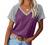 Women Tops Short Sleeve Color Block T-Shirts Tees Raglan Casual Loose Fit Tunic Tops