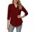 Davenil Women's Short/Long Sleeve V-Neck Tops Loose Tunic Irregular Hem 3/4 Cuffed Sleeve Blouses Casual Rolled Sleeve Shirts