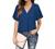 Timeson Women's V Neck Chiffon Blouse Ruffle Sleeve Ladies Work Shirts