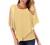 Womens Tops Summer 3/4 Sleeve Chiffon Blouse Loose Casual Elegant Ladies Office Work Shirts Loose Flowy Tshirts Top