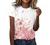 Womens T-Shirt Casual Dressy Floral Printed Short Sleeve Funny Graphic Tee Shirts Summer Cute Loose Blouse Tops