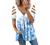 SNKSDGM Women Summer Zip Up Deep V Neck Short Sleeve Casual T Shirts Blouse Cold Shoulder Tops Floral Print Tee T-Shirt
