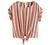 SheIn Women's Short Sleeve Round Neck Striped Print Knot Front Blouse Top
