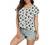 VIISHOW Women's Summer Casual Rolled Cuff Zip Half Placket Chiffon Short Sleeve Top Blouses