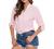 Pinspark Womens Roll Up Sleeve Button Down Shirts V Neck Blouses for Work Office Business Casual S-XXL
