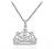 925 Sterling Silver Heart Filigree Tiara Pendant Necklace on 18" Rope Chain