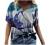 Women's Summer Short Sleeve Tunic Tops V Neck Colorful Floral Printed Tees Shirt Casual Comfy Blouses Tops