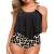 Smooto Tummy Control Swimsuits for Women Swimsuit Two Piece Sunflower Print Retro High Waist Bikini Set Tankini Swimsuit