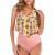Smooto Tummy Control Swimsuits for Women Swimsuit Two Piece Sunflower Print Retro High Waist Bikini Set Tankini Swimsuit
