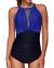 Tempt Me Women One Piece Swimsuit High Neck Plunge Mesh Ruched Monokini Swimwear