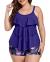 Yonique Womens Plus Size Tankini Swimsuits with Shorts Flounce Two Piece Bathing Suit Floral Printed Swimwear