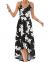 KILIG Women's V Neck Sleeveless Casual Summer Sundresses Asymmetrical Patchwork Floral Maxi Dresses