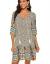 Halife Women's Vintage Ethnic Style Printed Tassel Tie Neck Loose Fit Bohemian Tunic Dress