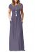 EUOVMY Women's Short Sleeve Loose Plain Maxi Dresses Casual Long Dresses with Pockets