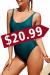 PRETTYGARDEN Women One Piece Swimsuit U Neck Tummy Control Swimwear Slimming Strap Backless Bathing Suit