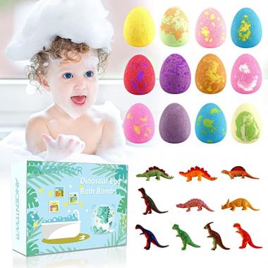 ANCIENTPWR Bath Bombs for Kids with Surprise Inside Dinosaur Eggs Handmade Bath Bomb Gifts Set for Women Mom Rich Bubble for Boys Girls Birthday Holiday Christmas(12Pack)