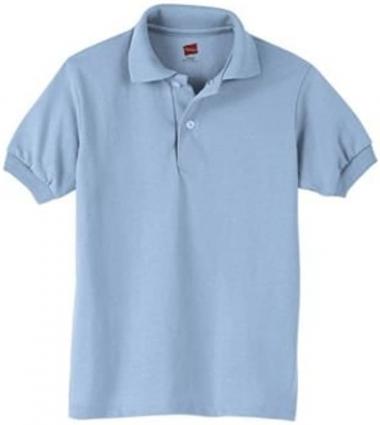 Hanes Big Boy's Short Sleeve Knit Tag-Free Label Polo Jersey