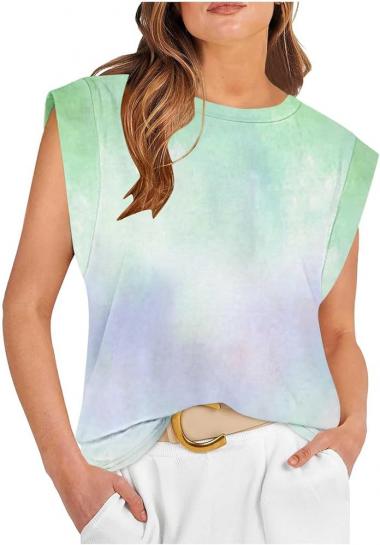 Womens Tops, Summer Casual Round Neck Trendy 2024 Work Outfits for Women Shirt, S, XXL