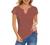 Funlingo Women's Summer Tops Lace Short Sleeve Shirts Casual V Neck Blouse T Shirt