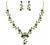 BriLove Women's Wedding Jewelery Leaf Cluster Flower Crystal Dangle Earrings Pendant Necklace Set for Bridal