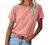 Women Tops Short Sleeve Color Block T-Shirts Tees Raglan Casual Loose Fit Tunic Tops
