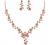 BriLove Women's Wedding Jewelery Leaf Cluster Flower Crystal Dangle Earrings Pendant Necklace Set for Bridal