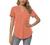 Davenil Women's Short/Long Sleeve V-Neck Tops Loose Tunic Irregular Hem 3/4 Cuffed Sleeve Blouses Casual Rolled Sleeve Shirts