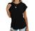 Twotwowin Women's Summer Tunic Tops Color Block Side Twist Knotted Short Sleeve Shirts Casual Blouse