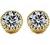 JewelryGift Choose Your Natural Gemstone Round Shape Stud Earrings 18K Gold Plated Fashion Jewelery Earrings for Womens And Girls