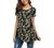 Jouica Women's Short Sleeve Casual Scoop Neck Button Side Shirt Blouse Tunic Top