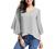 Womens Tops Summer 3/4 Sleeve Chiffon Blouse Loose Casual Elegant Ladies Office Work Shirts Loose Flowy Tshirts Top