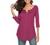 THANTH Womens Shirts Casual Tee V Neck 3/4 Sleeve Button up Loose Fits Tunic Tops Blouses