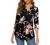Gaharu Women's Tops 3/4 Sleeve Casual V Neck Tunic Blouse Shirt