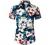 JOGAL Women's Floral Blouse Casual Button Down Short Sleeve Aloha Hawaiian Shirt